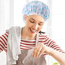 Shower Cap, 3 Pcs Waterproof Reusable Shower Caps Bath Hair Hat for Women Men Kids